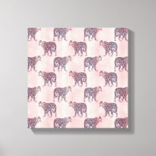 Toile Patters animaux de rose moderne