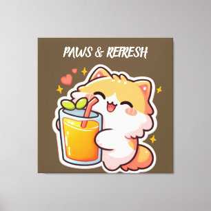 Toile Pattes personnalisées et design de chat mignon Ref