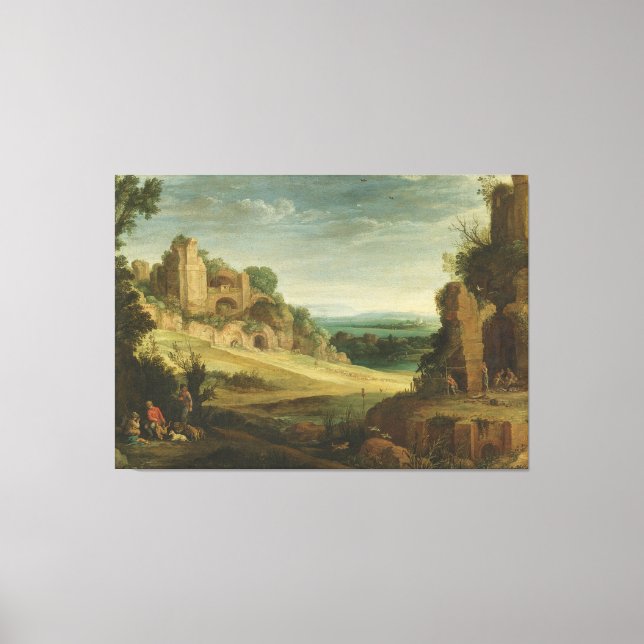 Toile Paul Bril Paysage avec fête de chasse (Recto)