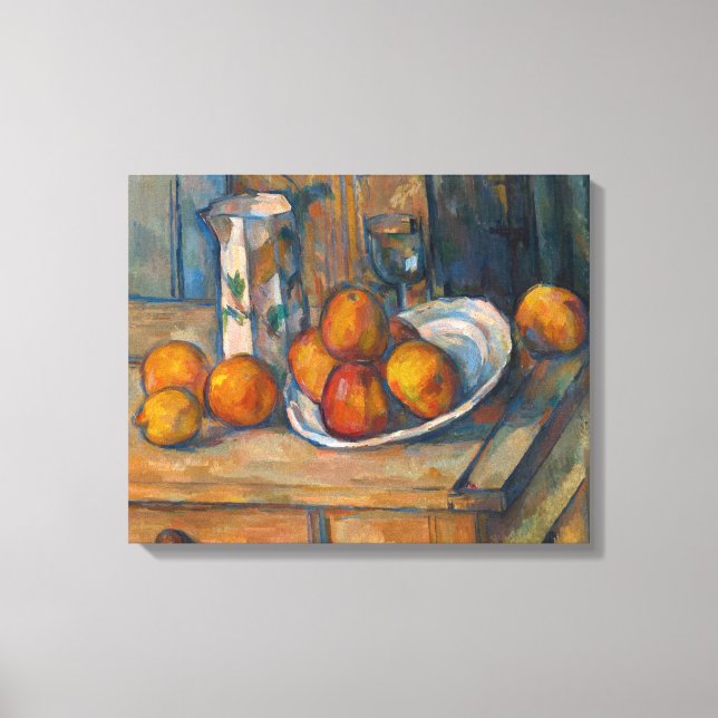 Toile Paul Cezanne - Nature morte avec cruche de lait et (Recto)