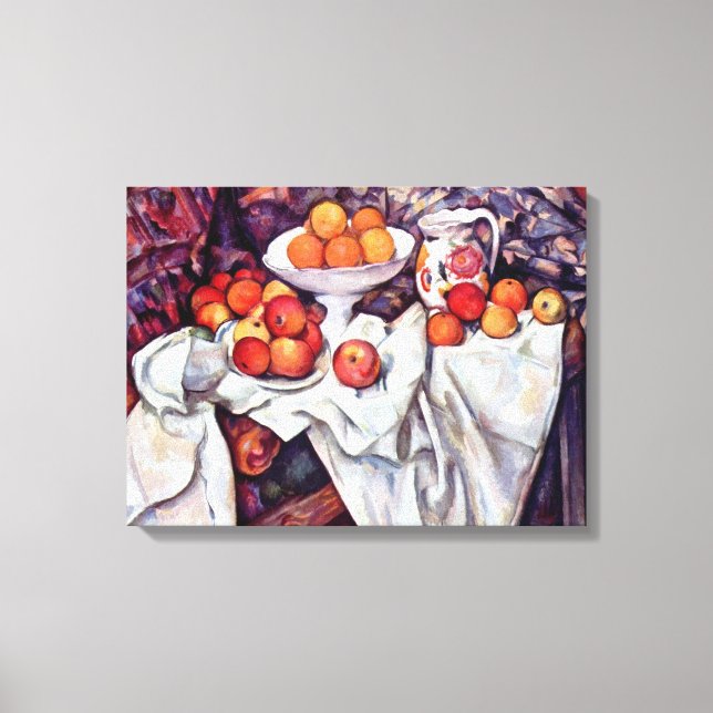 Toile Paul Cezanne - Vie morte avec pommes et oranges (Recto)