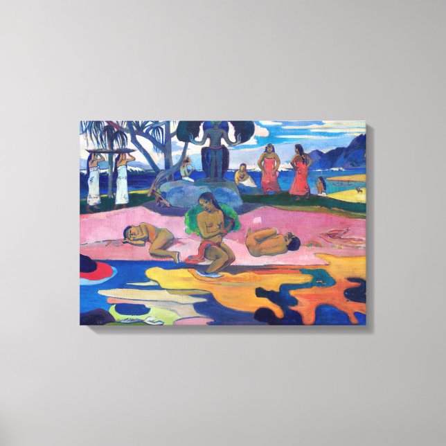 Toile Paul Gauguin - Jour du Dieu / Mahana no atua (Recto)