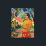 Toile Paul Gauguin - Une femme tenant un fruit<br><div class="desc">Femme tenant un fruit / Où vas-tu ? / Eu Haere Ia Oe - Paul Gauguin, Huile sur toile, 1893</div>