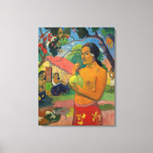 Toile Paul Gauguin - Une femme tenant un fruit