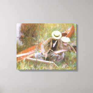 Toile Paul Helleu esquissant avec sa femme par JS Sargen