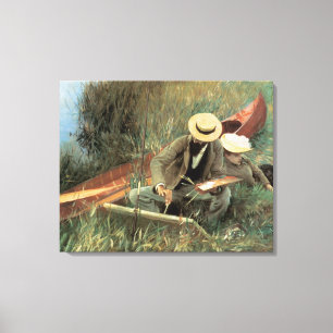 Toile Paul Helleu Sketting with His Wife par JS Sargent