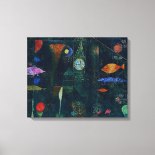 Toile Paul Klee Fish Magic Peinture Abstraite Art graphi