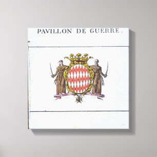 Toile Pavillon de Guerre, détail des drapeaux du Monaco