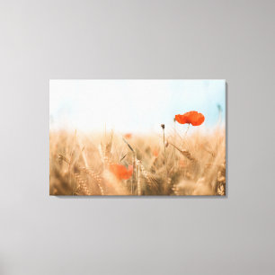 Toile Pavots et orge rouges d'or