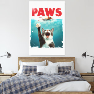 Toile PAWS Chat Souris Parodie De L'Affiche De Film Jaws