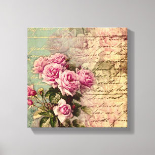 Toile Pays français chic, roses chics et roses minables
