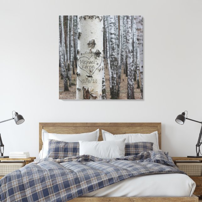 Toile Pays personnalisé Noms sculptés rustiques dans le  (Insitu(Chambre))