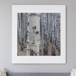 Toile Pays personnalisé Noms sculptés rustiques dans le 