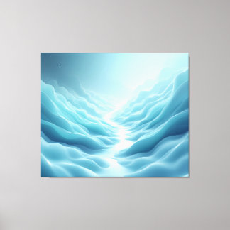 Toile Paysage Abstrait Calmant de Rêves Aqua Surréaliste
