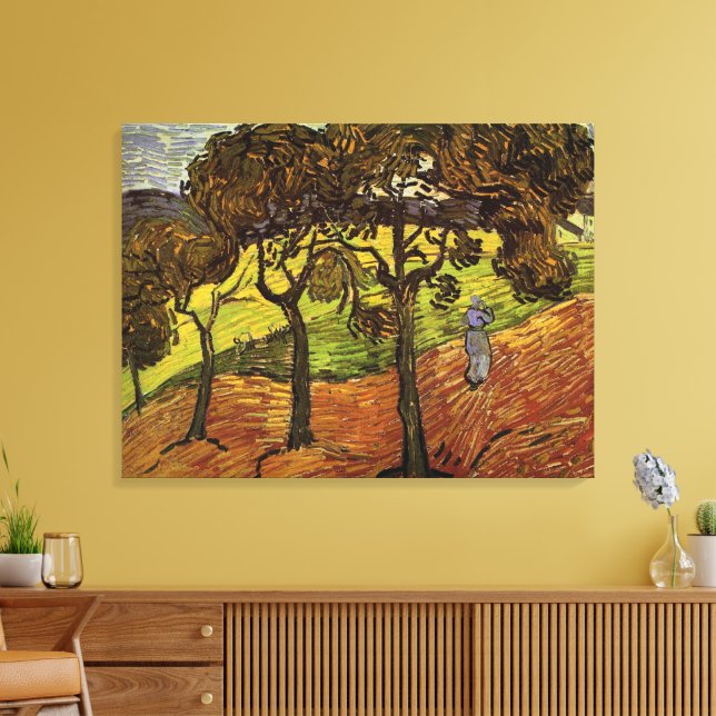 Toile Paysage, arbres et figures par Vincent van Gogh (Insitu(Salon))