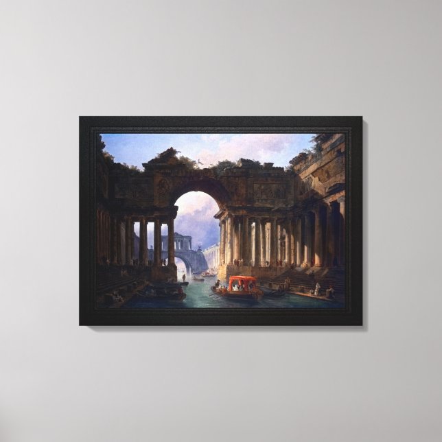 Toile Paysage Architectural Avec Canal (Recto)