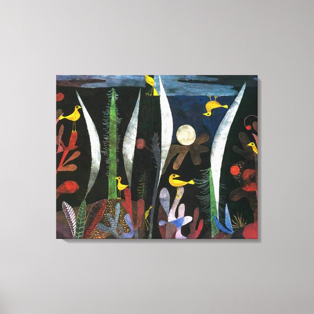 Toile Paysage aux oiseaux jaunes | Paul Klee | (Recto)