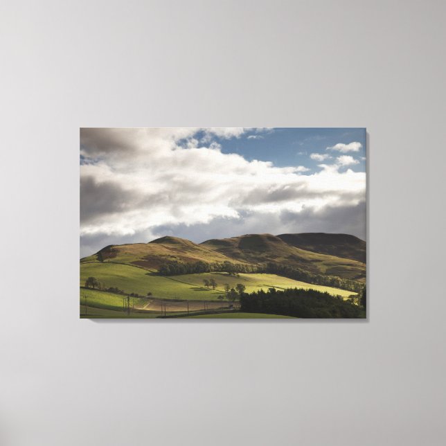 Toile Paysage Avec Collines Et Nuages Au-Dessus (Recto)