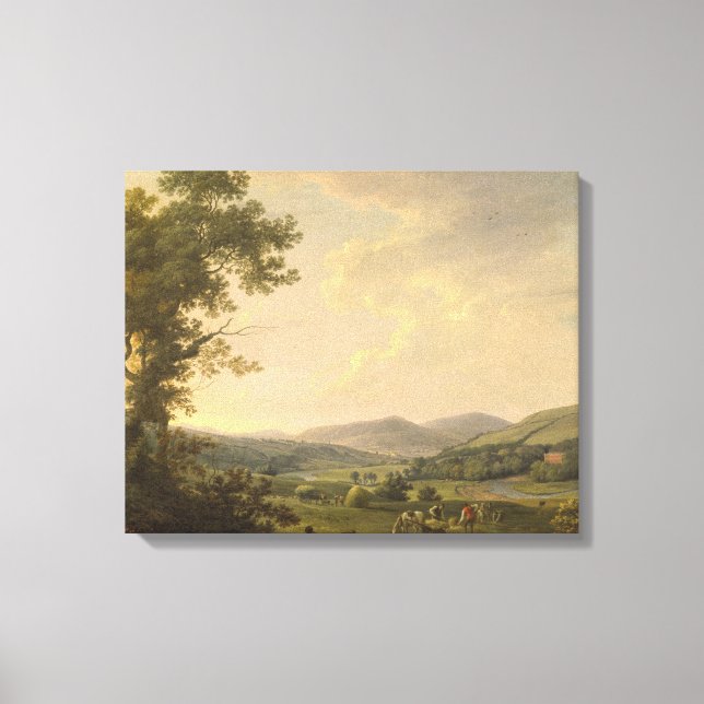 Toile Paysage avec Haymakers et vue lointaine d'un G (Recto)