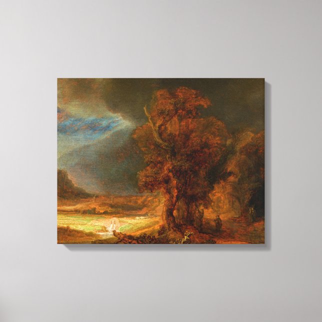 Toile Paysage avec le Bon Samaritain par Rembrandt (Recto)