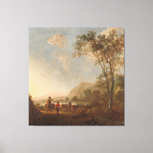 Toile Paysage avec les éleveurs et le bétail, Aelbert Cu