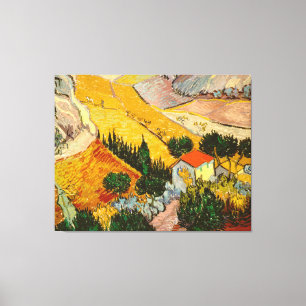 Toile Paysage avec Maison et PloughmaVincent van Gogh