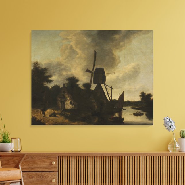 Toile Paysage avec moulin à vent - Salomon Rombouts (Insitu(Salon))