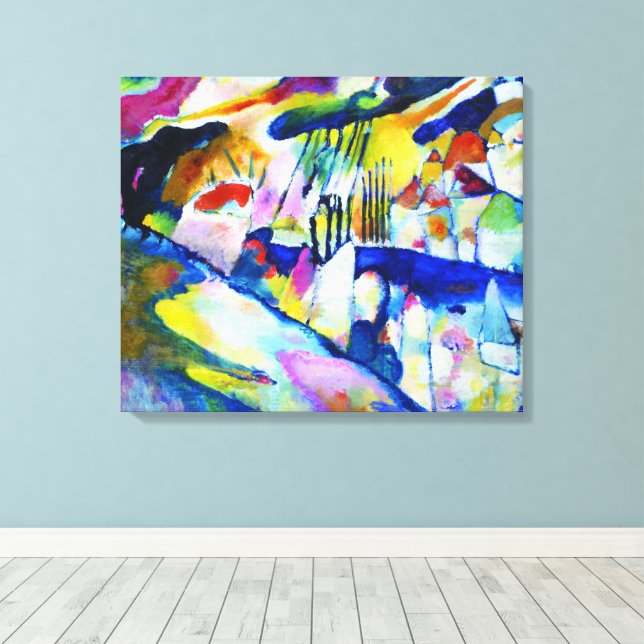 Toile Paysage avec pluie par Wassily Kandinsky (Insitu (Plancher de Bois))