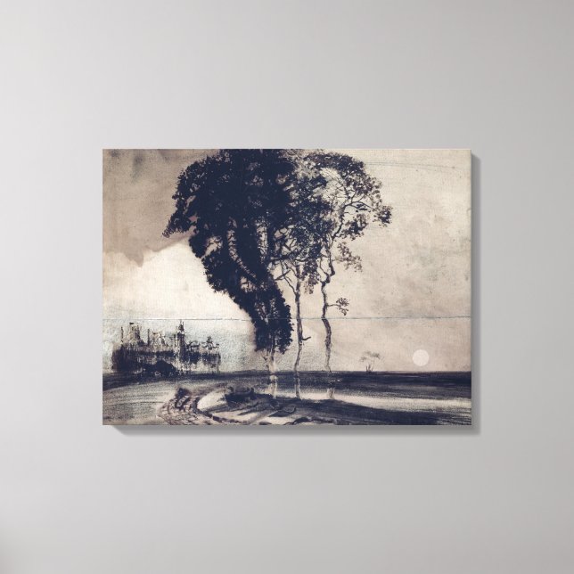 Toile Paysage avec trois arbres, 1850 (Recto)