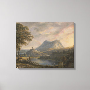 Toile Paysage avec un lac - Paul Sandby - c1808