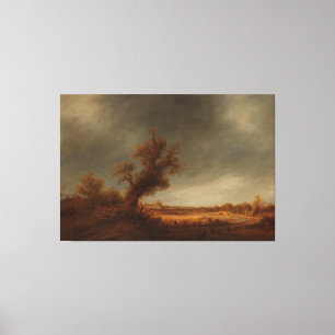 Toile Paysage avec un vieux chêne, Adriaen van Ostade,