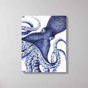 Toile Paysage Bleu Octopus