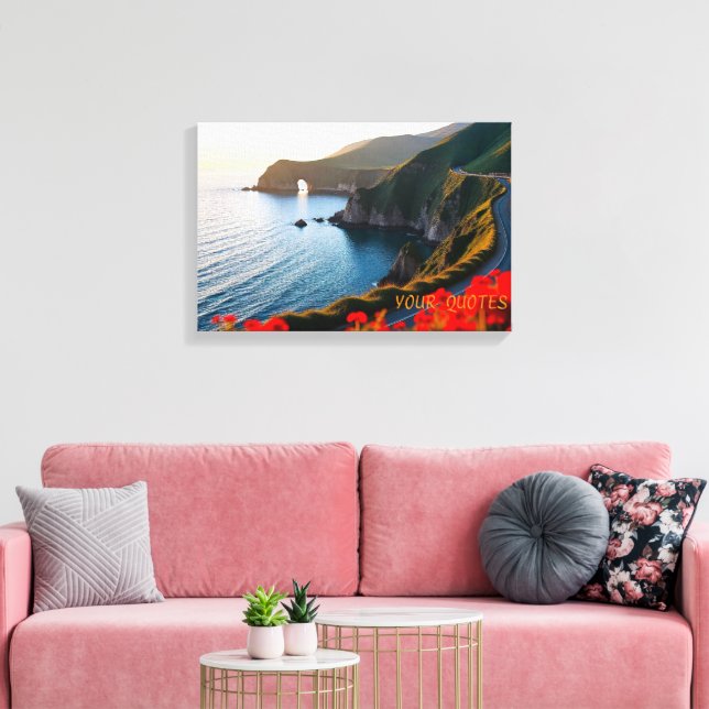 Toile Paysage côtier au coucher du soleil – Dramatique d (Insitu(Salon))
