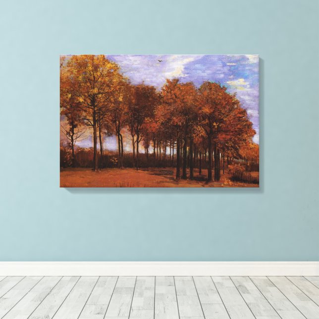 Toile Paysage d'automne par Vincent van Gogh (Insitu (Plancher de Bois))