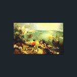 Toile Paysage de Bruegel avec la chute d'Icarus - 1558<br><div class="desc">Pieter Bruegel's Classic Renaissance Painting of the Icarus Myth, oeuvre d'art de la Renaissance du Nord qui est passée dans le domaine public et fait de merveilleux cadeaux et d'autres produits. Toutes les oeuvres d'art, d'art Vintage, de chefs-d'oeuvre classiques et d'autres oeuvres d'art antique de la Galerie des chefs-d'oeuvre ont...</div>