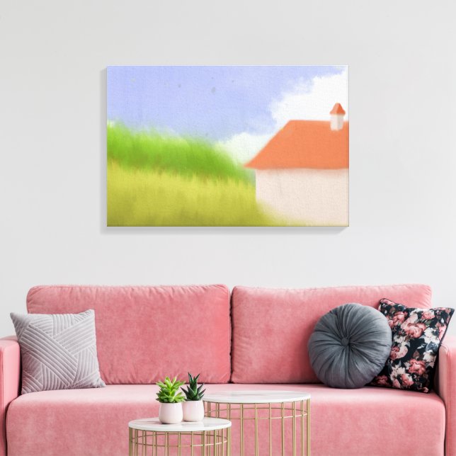 Toile Paysage de campagne paisible peinture (Insitu(Salon))