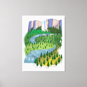 Toile Paysage de cascade