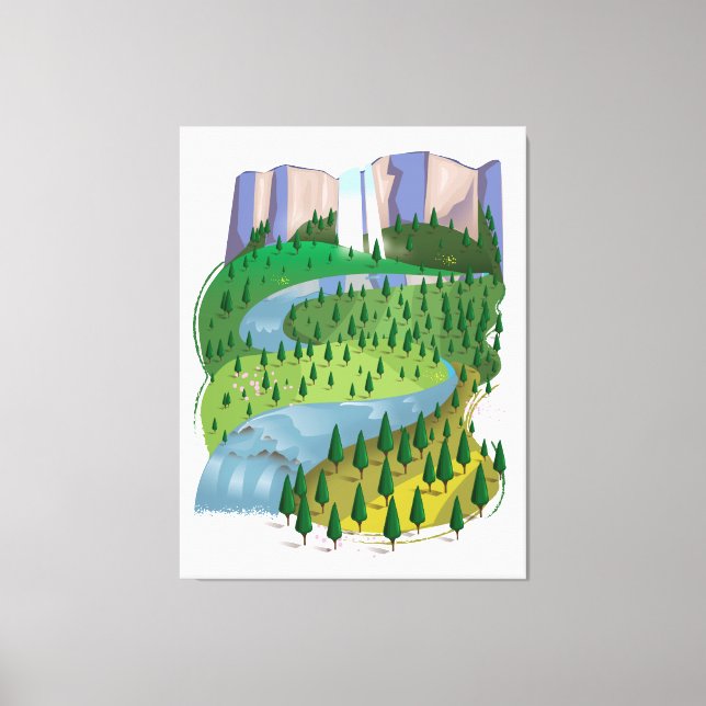 Toile Paysage de cascade (Recto)