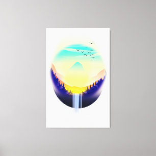 Toile Paysage de cascade