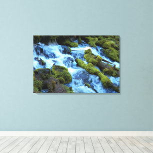Toile Paysage de cascade de forêt panoramique