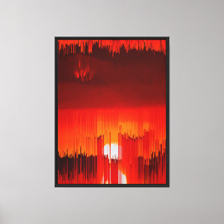 Toile Paysage de coucher de soleil abstrait avec bogue