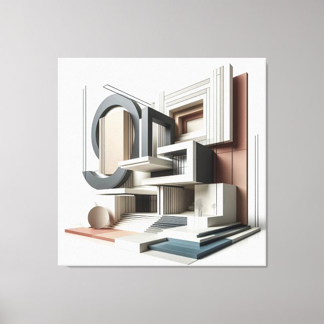 Toile Paysage de formes architecturales (Recto)