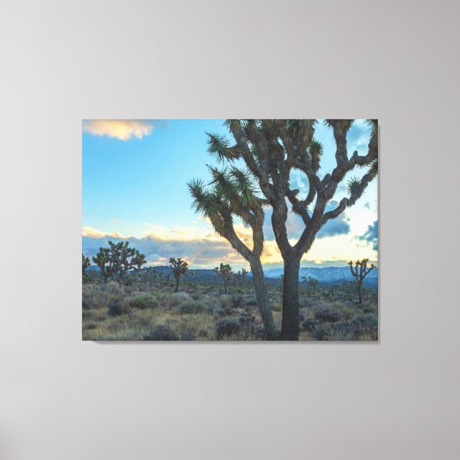 Toile Paysage de Joshua Trees au coucher du soleil (Recto)