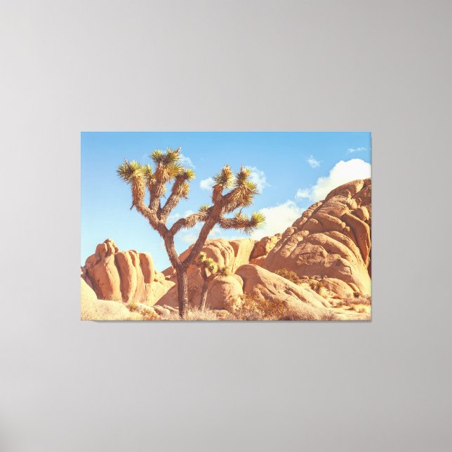 Toile Paysage de Joshua Trees avec Formations Rocheuses (Recto)