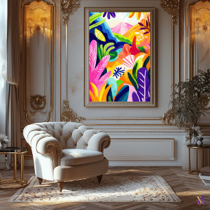 Toile Paysage de jungle coloré dans le style fauviste