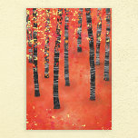 Toile Paysage de la forêt de Birch<br><div class="desc">Peinture d'un bouleau ou d'une forêt de trembles à l'automne. Bois rouge,  orange et jaune semi-abstrait.</div>