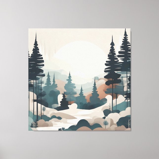 Toile Paysage de la forêt de Boho (Recto)