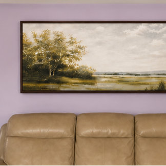 Toile Paysage de marais neutre et doux - Art inspiré de