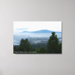 Toile Paysage de montagne brumeux brouillard matin lever