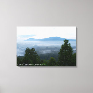 Toile Paysage de montagne brumeux brouillard matin lever
